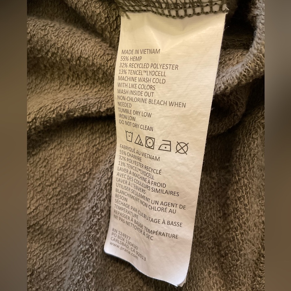 🌿🍂 Prana Cozy Up Polmale Camo Sweatshirt Oversized M Soft Hemp Blend EUC - Picture 6 of 12